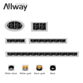 Customizable LED Linear Spotlight with Die-Cast Aluminum Ceiling Grille in Black and Golden Finish: Latest Arrival from ALLWAY
