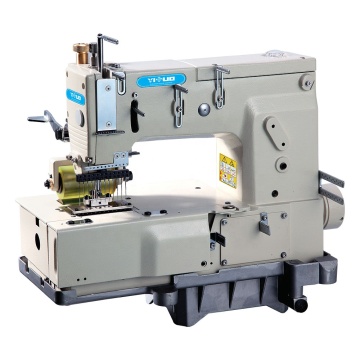 YS-1412P 12 Needle Double Chain Stitch Flat Bed Industrial Sewing Machine