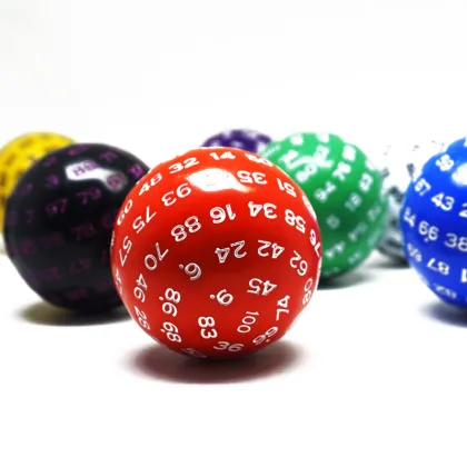 Custom 50mm Acrylic D100 Dice for Board Games