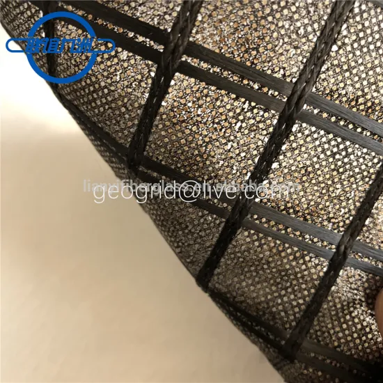 Fiberglass Geogrid stitched with spunbond nonwoven fabric