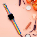 Custom Rainbow Slim Narrow Silicone Apple Watch Band