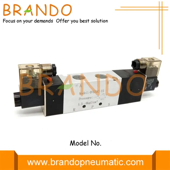 4V430C-15 1/2'' Double Solenoid 5/3 Way Pneumatic Valve