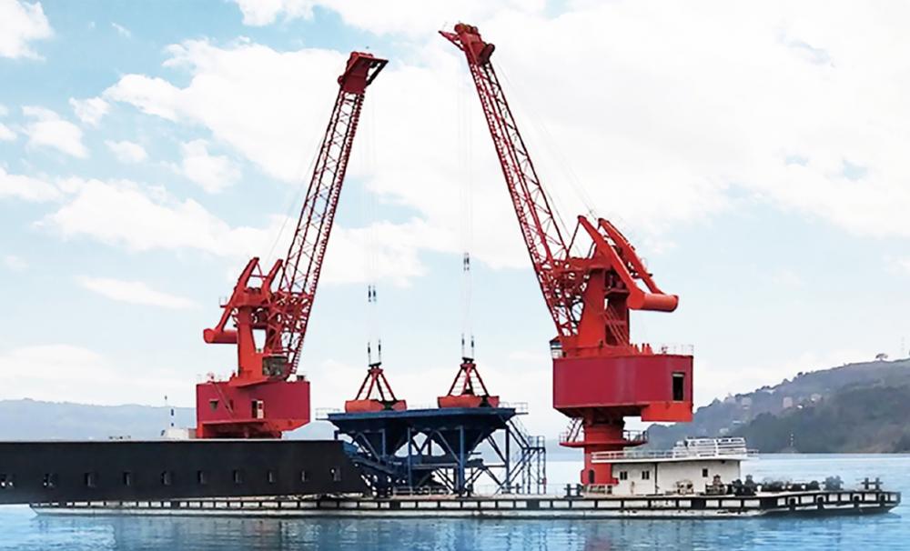 Puerto cuatro Crane flotante de enlace