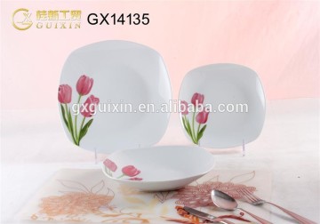 GUIXIN-18 pcs Square Porcelain Plate for 6 People