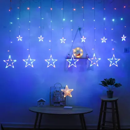 12 Stars 138 LED Curtain String Lights - Factory Outlets for LED Big Star Curtain Christmas Lights