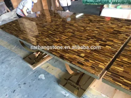 natural semiprecious gemstone slab tiger eye yellow stone