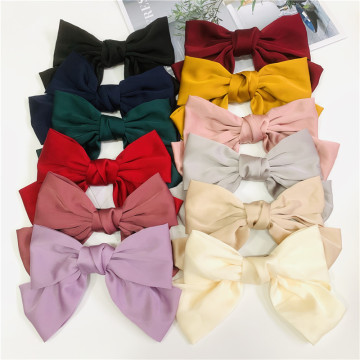 Summer Chiffon Big Bowknot Hairpin - Women's Solid Color Ponytail Clip