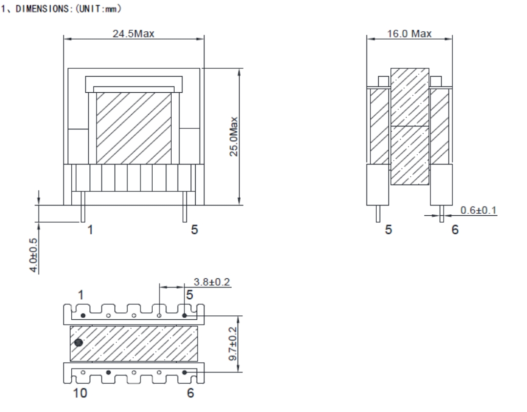 EF20 ferrite core tansformer