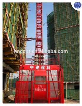 hot selling double cage construction site hoist for lifting man and concrete SC200/200D