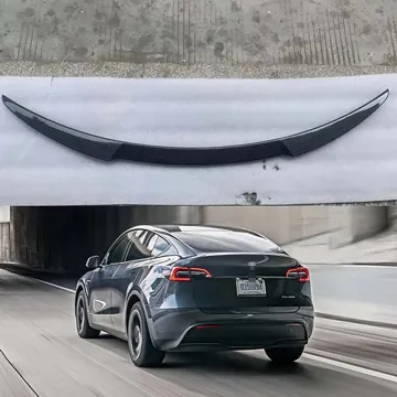 2020+ Tesla Model Y Carbon Fiber Rear Spoiler and Tailgate Lip Styling Upgrade