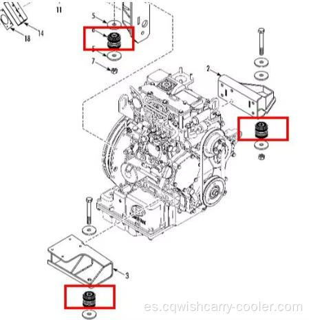 Piezas de repuesto termoking alternativas del mercado de accesorios 93-0577 Monte del motor - Vibración para Thermo King T Series Sub Engine Unidad
