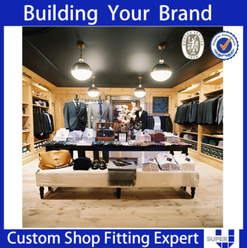 Bright Droplight Decoration Upscale Men Garment Shop Interior Design