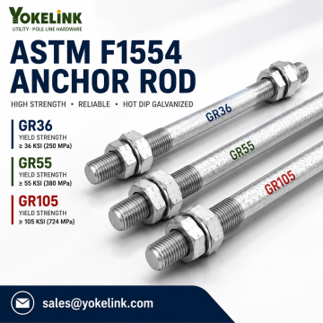 High Strength ASTM F1554 Anchor Rods Grade 36, 55 & 105 | 3/4" to 2-1/2" Diameter