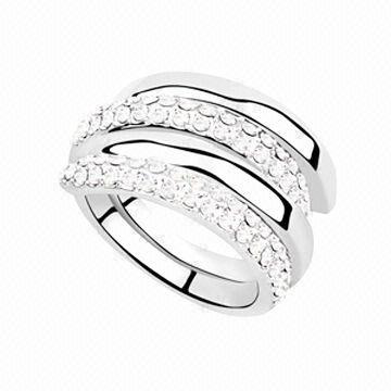 White gold-plated ring, customized logos and images are accepted