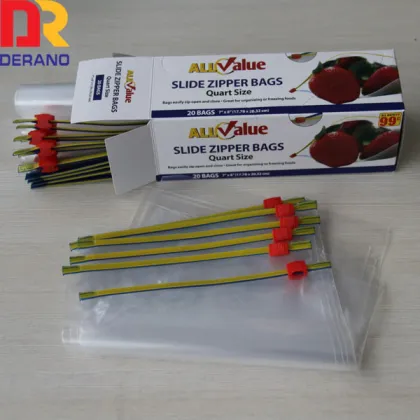 clear pe plastic bag with slider