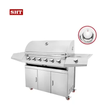 6 Burner Outdoor Kitchen Island Gas Grill Portable Infrared BBQ Grill Barbecue Grill Design for Home
