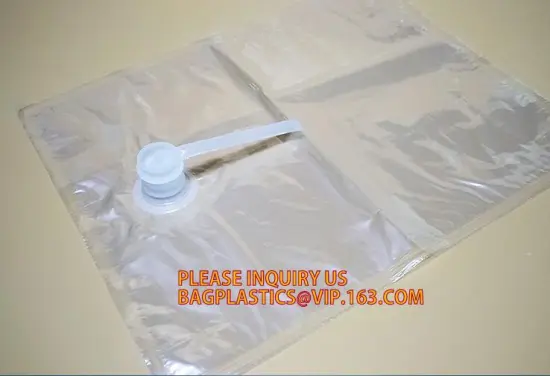 Aluminum foil or plastic wine bag, juice, water, oil bag in box with tap valve, wine bag in box pouches, Disposable aseptic bag