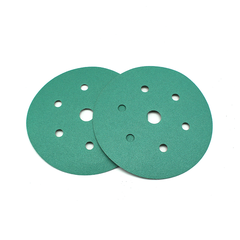 7 Hole Dustless Green Film Sandpaper Disk