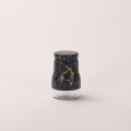 Matte Black Marble Grain Rotatable Glass Freasing Jar 6-Piece Set tidak teratur Bentuk Susu Kaca 200ml