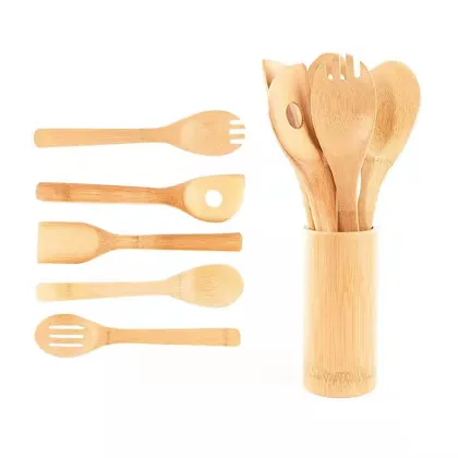 Durable bamboo kitchenware utensils cooking utensils sets