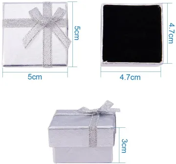 Customized Silver Necklace Ring Stud Jewelry Box
