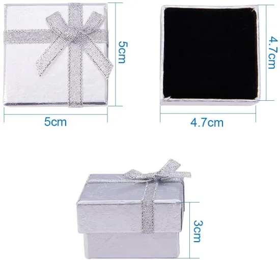 Customized Silver Necklace Ring Stud Jewelry Box