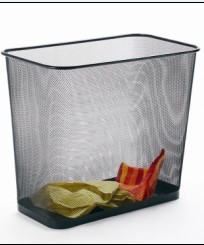 cubo de basura de malla