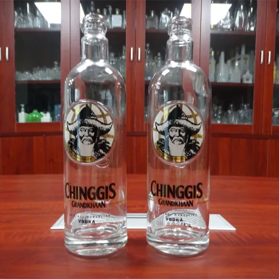 Super Flint Round Vodka Bottle 750 ML Custom 750ML Bottle Glass