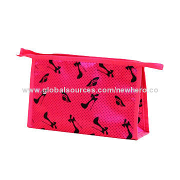 Trendy cosmetic bags in personalized high heel design, durable and washable