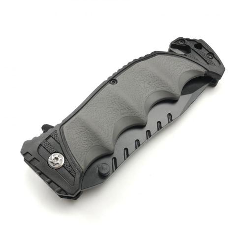 Rubber Grip Pocket Knife with Glass Breaker