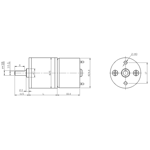 25mm spur geared motor low noise high rpm