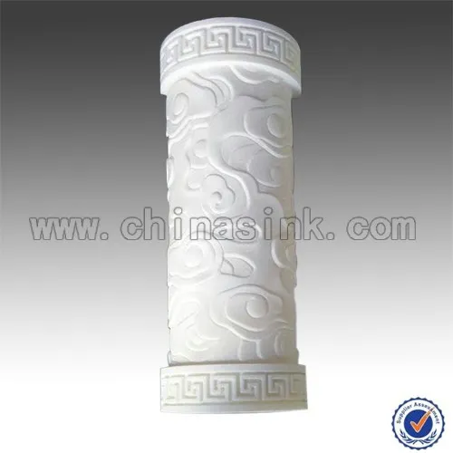 White marble roman pillar design, natural stone pillar holder