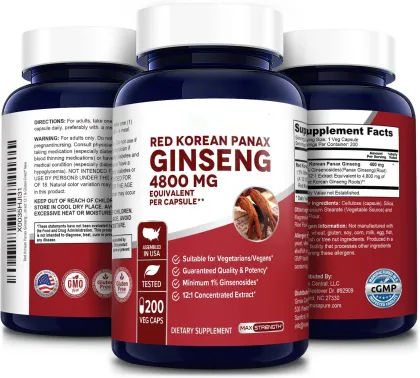 Men Libido Enhancement Korean Red Panax Ginseng Capsules