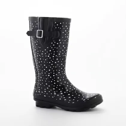 Knee High Print Welly Rain Boots