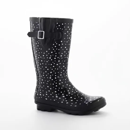Knee High Print Welly Rain Boots