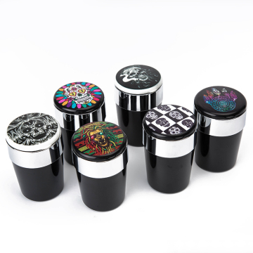 Round LED Cigarette Smoker: Rechargeable Grabbers, Ashtray & Stylish Design for Convenience
