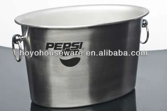 stainless steel big wine ice bucket with handle