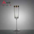 Kitchen Goblet gold rim wine glasses glass cup