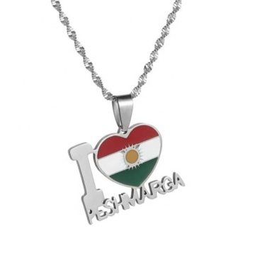 Iywu Aceon Stainless Steel Heart Enamel Flat Pendant