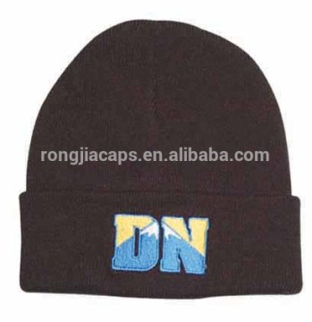 100%Acrylic Black Character Winter Beanie Skiing hat cap