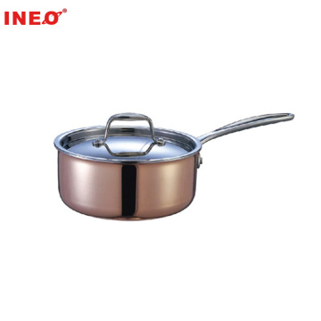 Deep Three-Ply Copper Single Handle Disposable Hot Pot for Cooking Food