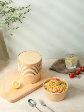 Natural Kraft Paper Bowls with Eco-Conscious Design