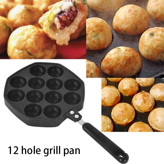 Baking Dishes Pastry Baking Tray 12 Holes DIY Takoyaki Pan Octopus Balls Baking Maker Grill Mold Burning Plate