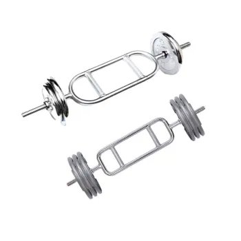 Professional Grade Gym Equipment: Comprehensive Set including Circular Barbell Bar, Fitness Body Weight Lifting Bar, Solid Shrug Deadlift Hex Trap and Triceps Bars
