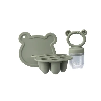 Bear Shaped Silicone Fruit Feeder Freezer Set Weaning