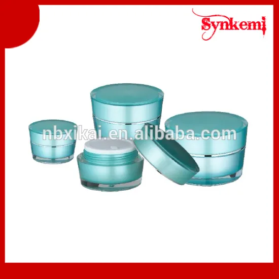 Plastic stackable cosmetic jars