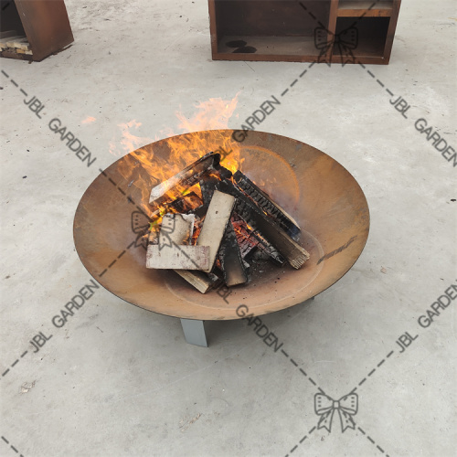 Rust Corten Steel Fire Pit Bowl With Stand