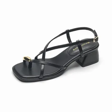 4CM Large Size 43 Thick Heeled Sandals: 2024 Summer New Women's Outdoor Flip Toe Roman Shoes with Cross-Strap Hollow-Out High Heels