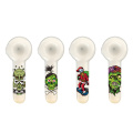 5 pollici, occhiale hippies, bong di vetro borosilicato con adesivi mostruosi da cartone animato, tubo di vetro, tubo di giada bianca, accessori per fumo