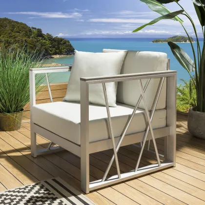 King Patio Sofa: Royal Blue Modern Outdoor Garden Furniture Set